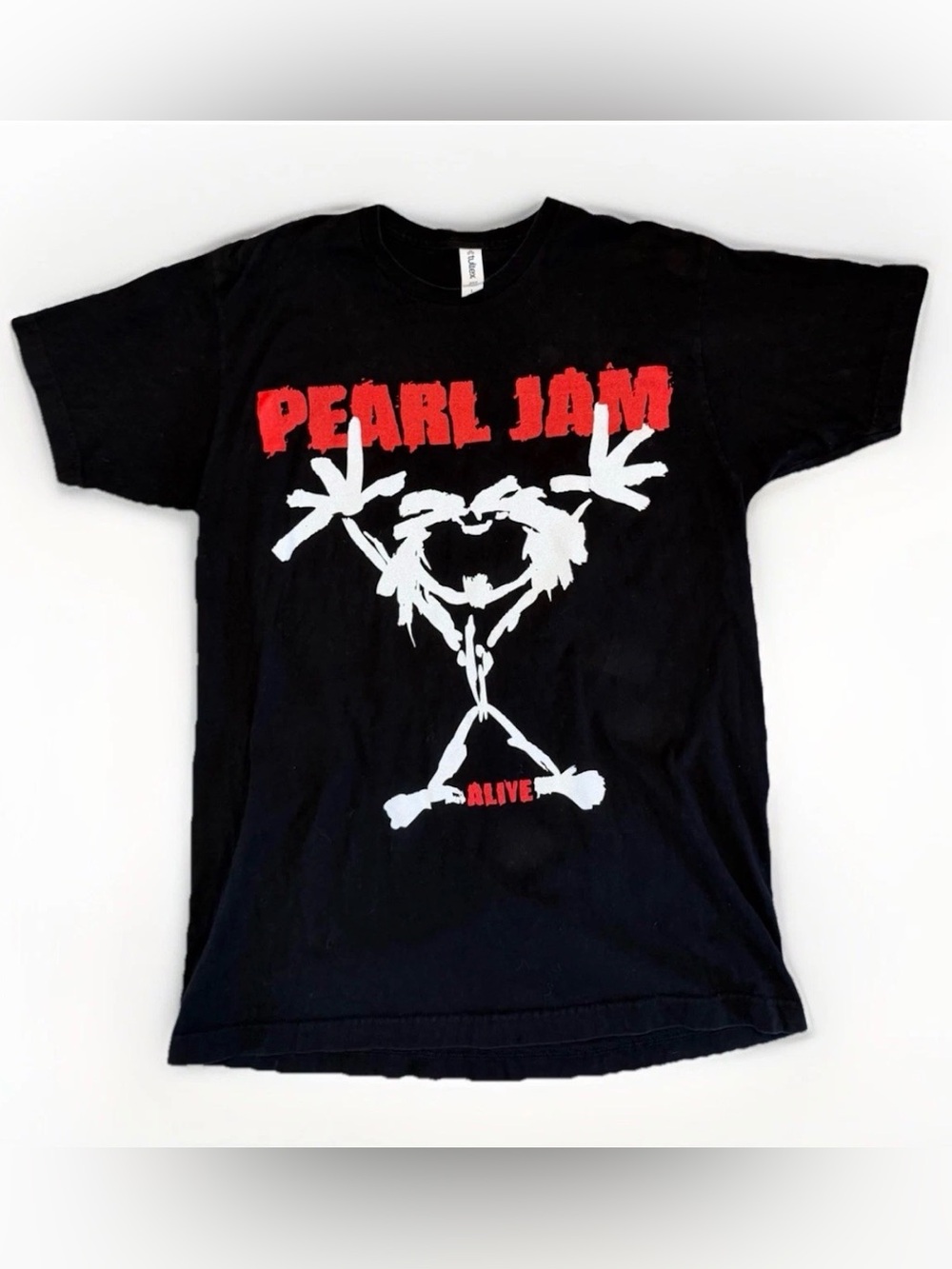 Pearl Jam Alive Jeremy Stickman T Shirt Sz L Black Reprint Double Sided Band Tee